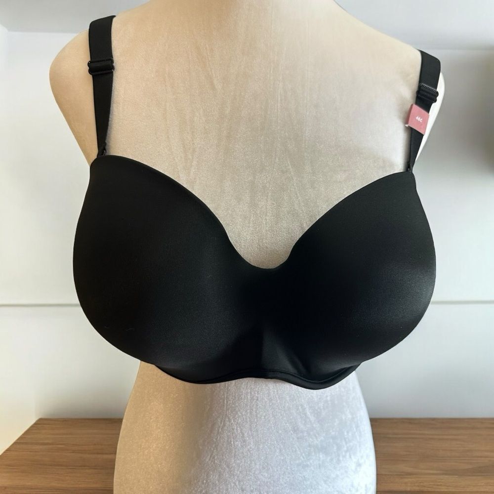 Cacique Smooth‎ Boost Strapless Multi-way Bra 46C Black NEW